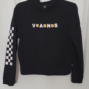 Vans Kids Black Hoodie with Floral Logo